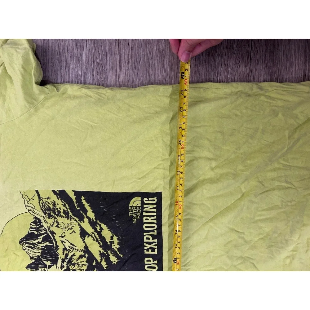 The North Face Mens XL Lime Green Never‎ Stop Exploring Mountain Graphic T-Shirt
